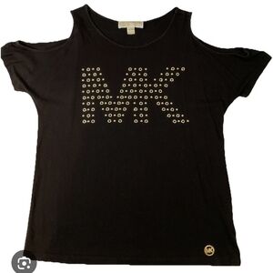 Michael Kors Black Tee with Gold Accents